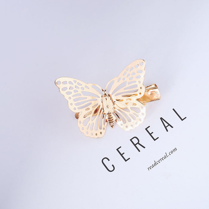 Wholesale alloy versatile three -dimensional hollow butterfly hairpin MOQ≥2 JDC-HC-RXGS009