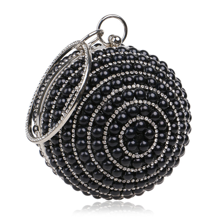 Wholesale pearl evening bag ladies handbag round shape JDC-HB-YMi002