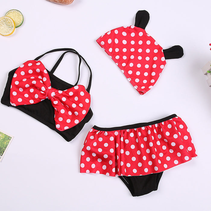 Wholesale swimsuit girls cute princess polka dot skirt split (M) JDC-SW- baiy004