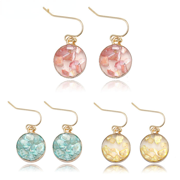 Wholesale Resin Shell Alloy Earrings MOQ≥2 JDC-ES-Zhongn018