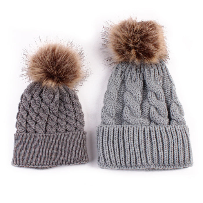 Wholesale Hat Cotton Striped Autumn and Winter Parent-child Knitted Hat MOQ≥2 JDC-FH-MY006