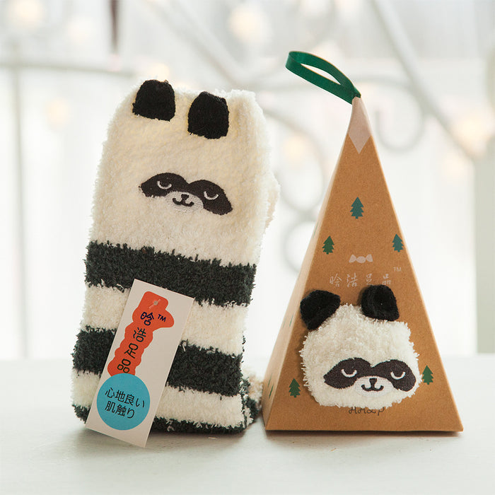 Wholesale Sock Coral Fleece Cartoon Autumn Winter Thick JDC-SK-MianH001