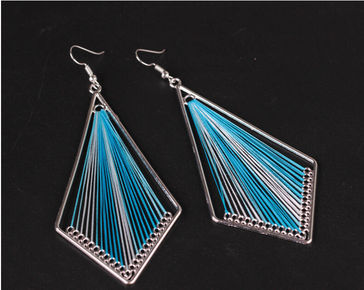 Wholesale Cyan Handmade Ethnic Style Earrings JDC-ES-dir002