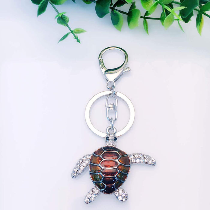 Wholesale Rhinestone Alloy Small Turtle Shaped Keychain JDC-KC-ZunMi003