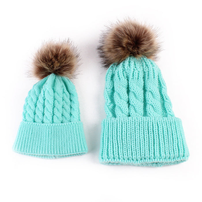 Wholesale Hat Cotton Striped Autumn and Winter Parent-child Knitted Hat MOQ≥2 JDC-FH-MY006