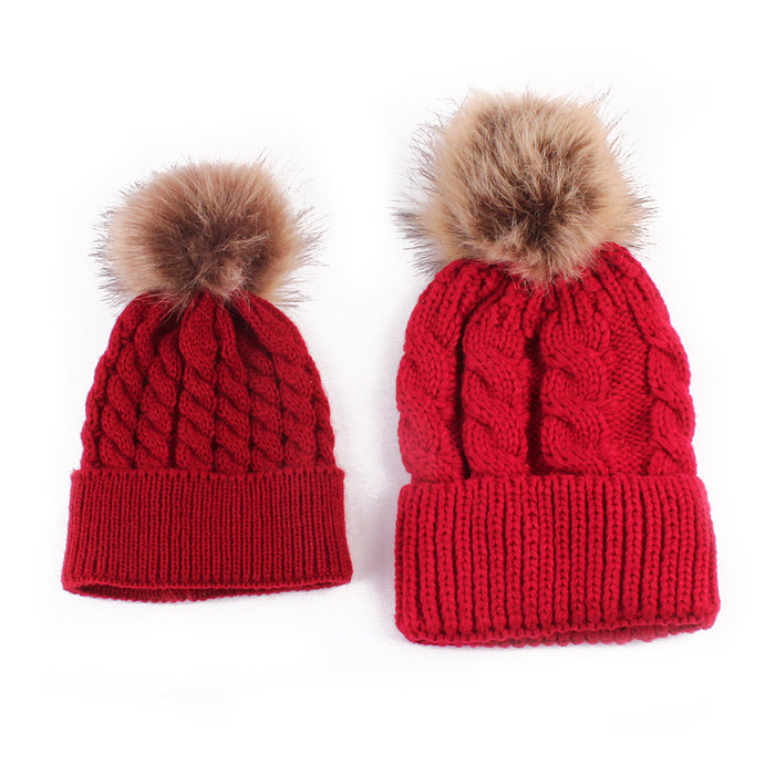 Wholesale Hat Cotton Striped Autumn and Winter Parent-child Knitted Hat MOQ≥2 JDC-FH-MY006