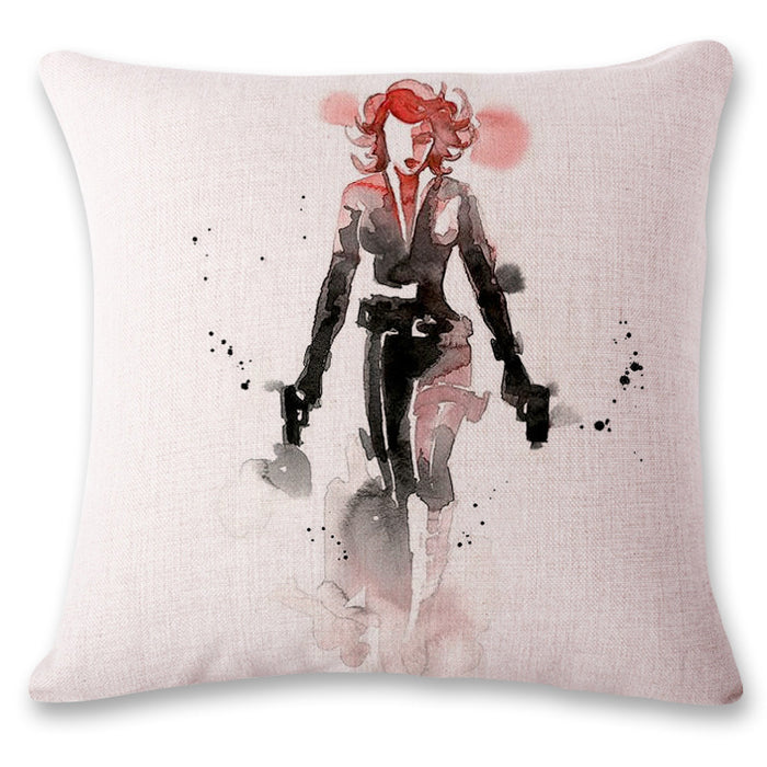 Wholesale Watercolor Superhero Linen Pillow Sofa Cushion JDC-PW-Huashui003