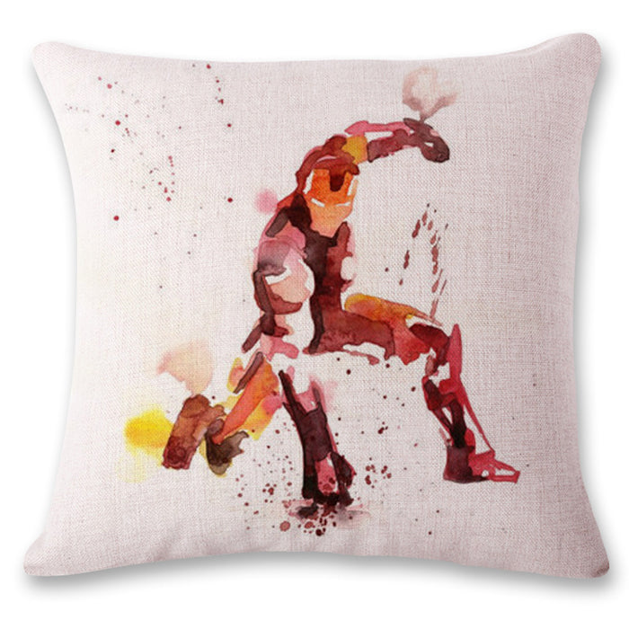 Wholesale Watercolor Superhero Linen Pillow Sofa Cushion JDC-PW-Huashui003