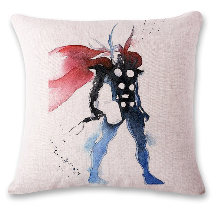 Wholesale Watercolor Superhero Linen Pillow Sofa Cushion JDC-PW-Huashui003