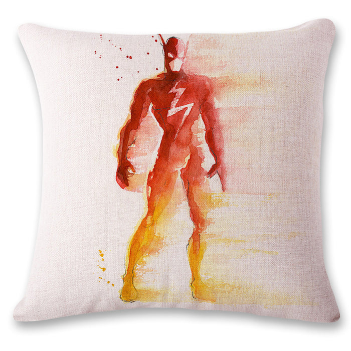 Wholesale Watercolor Superhero Linen Pillow Sofa Cushion JDC-PW-Huashui003