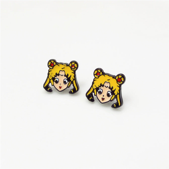 Jewelry WholesaleWholesale Paint Alloy Anime Earrings MOQ≥2 JDC-ES-MKe003 Earrings 萌客 %variant_option1% %variant_option2% %variant_option3%  Factory Price JoyasDeChina Joyas De China