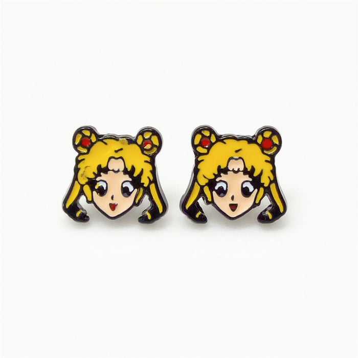 Jewelry WholesaleWholesale Paint Alloy Anime Earrings MOQ≥2 JDC-ES-MKe003 Earrings 萌客 %variant_option1% %variant_option2% %variant_option3%  Factory Price JoyasDeChina Joyas De China