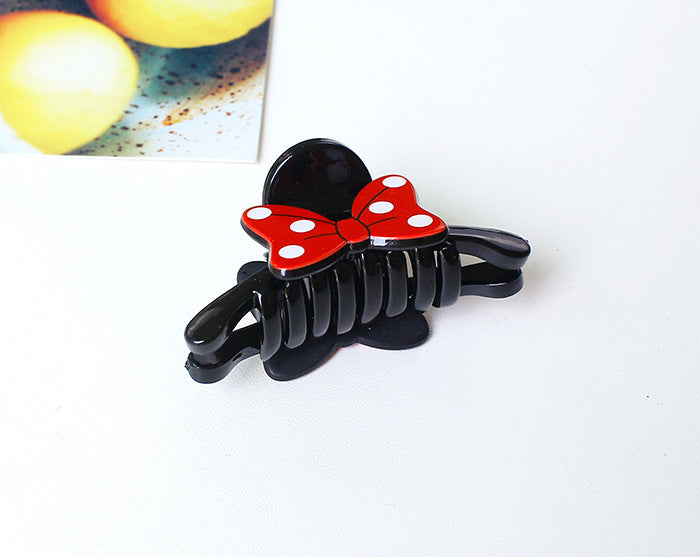 Wholesale Acrylic Red Bow Grab Duckbill Hair Clip JDC-HC-tengZ002