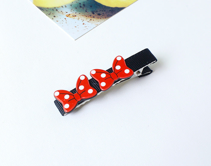 Wholesale Acrylic Red Bow Grab Duckbill Hair Clip JDC-HC-tengZ002