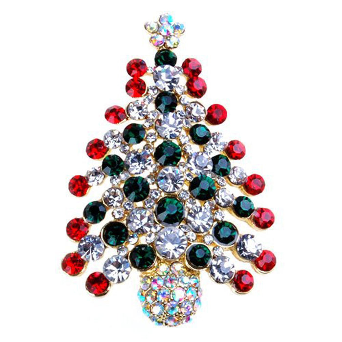 Wholesale Brooch Alloy Full Diamond Inlaid Color Christmas Tree JDC-BC-ZhuiX004