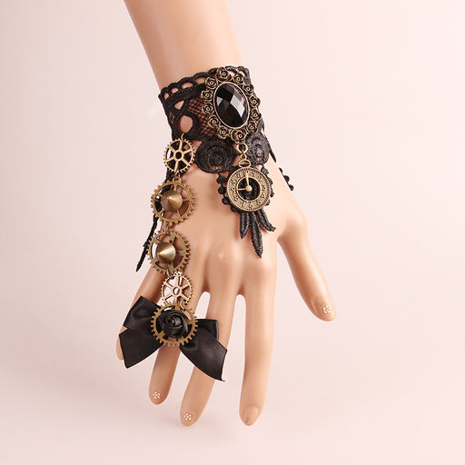 Jewelry WholesaleWholesale Zinc Alloy Gears Polyester Lace Bracelet Ring MOQ≥2 JDC-RS-FengY001 Rings 丰翼 %variant_option1% %variant_option2% %variant_option3%  Factory Price JoyasDeChina Joyas De China