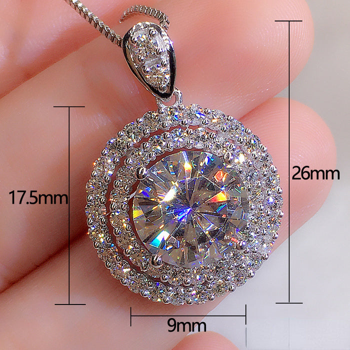 Wholesale Necklace Copper Zircon Round MOQ≥2 JDC-PREMCAOS-NE-005