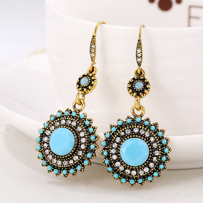 Jewelry WholesaleWholesale vintage bohemian sunflower earrings JDC-ES-KaiQ006 Earrings 凯庆 %variant_option1% %variant_option2% %variant_option3%  Factory Price JoyasDeChina Joyas De China