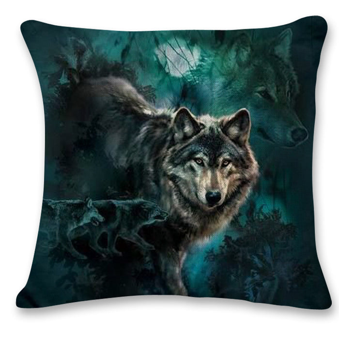 Wholesale 3D Animal Wolf Series Car Pillowcase JDC-PW-Huashui004