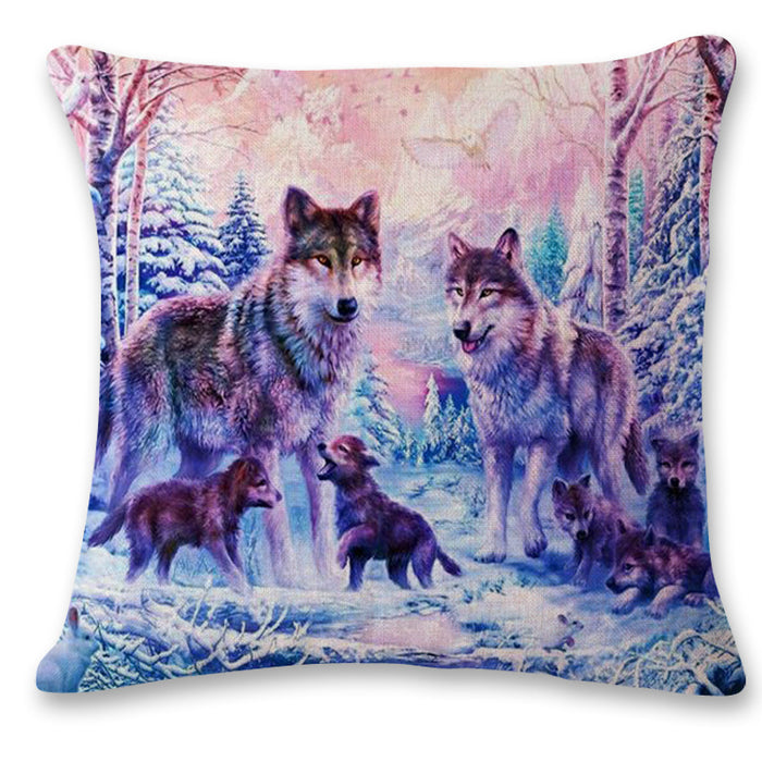 Wholesale 3D Animal Wolf Series Car Pillowcase JDC-PW-Huashui004