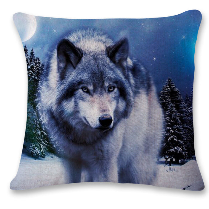 Wholesale 3D Animal Wolf Series Car Pillowcase JDC-PW-Huashui004