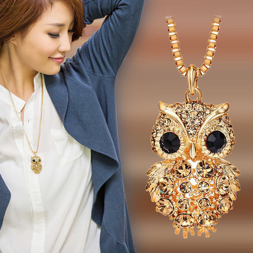 Jewelry WholesaleWholesale long gold owl sweater alloy necklace JDC-NE-Jiaow005 Necklaces 娇婉 %variant_option1% %variant_option2% %variant_option3%  Factory Price JoyasDeChina Joyas De China