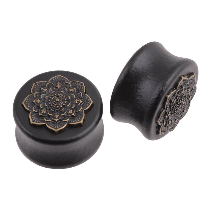 Wholesale Wood Mandala Flower Ear Extension JDC-ES-SHJ001