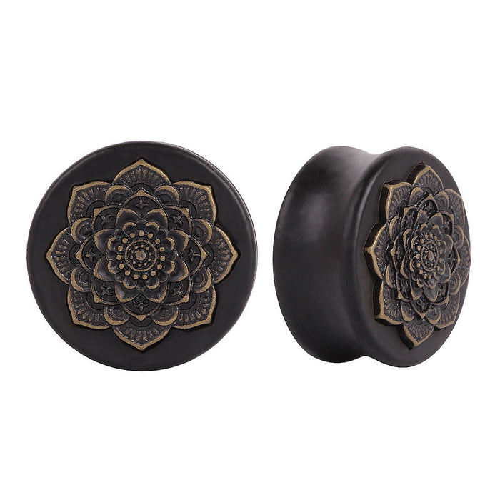 Wholesale Wood Mandala Flower Ear Extension JDC-ES-SHJ001