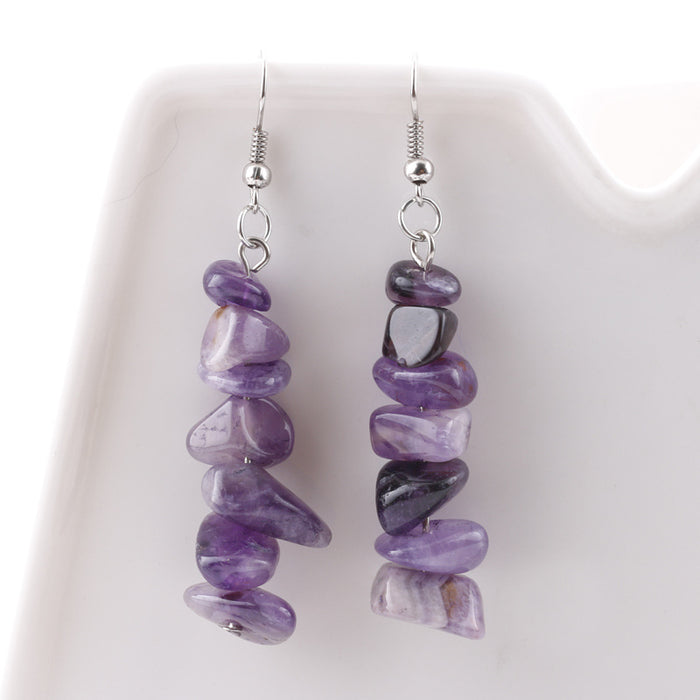 Wholesale pure handmade crystal stone natural stone  earrings JDC-ES-DY019