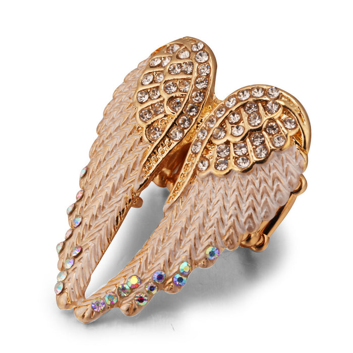 Wholesale Diamond Angel Wings Alloy Ring JDC-RS-JieM001