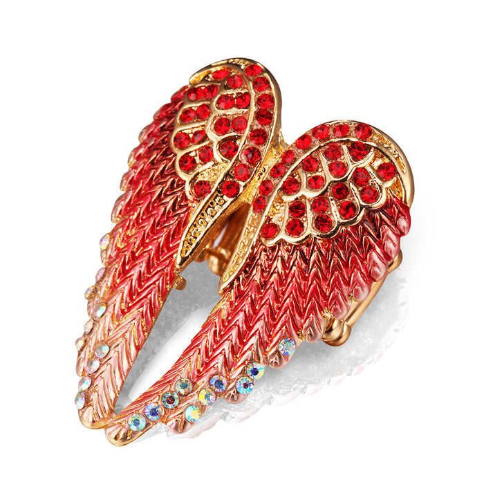 Wholesale Diamond Angel Wings Alloy Ring JDC-RS-JieM001