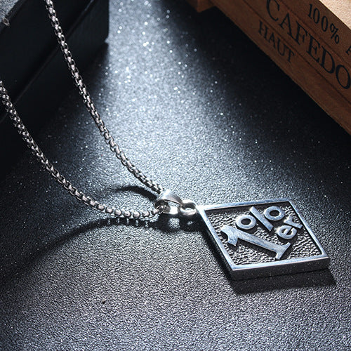 Wholesale Square Tag Titanium Steel Pendant Necklace JDC-CS-xiaonuo002