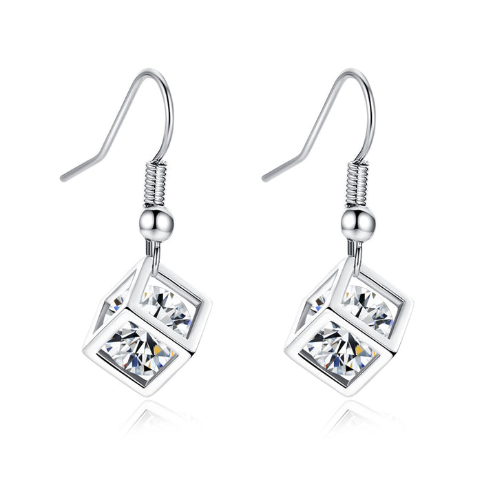 Jewelry WholesaleWholesale small square zircon long earrings JDC-ES-Mimeng047 Earrings 米萌 %variant_option1% %variant_option2% %variant_option3%  Factory Price JoyasDeChina Joyas De China