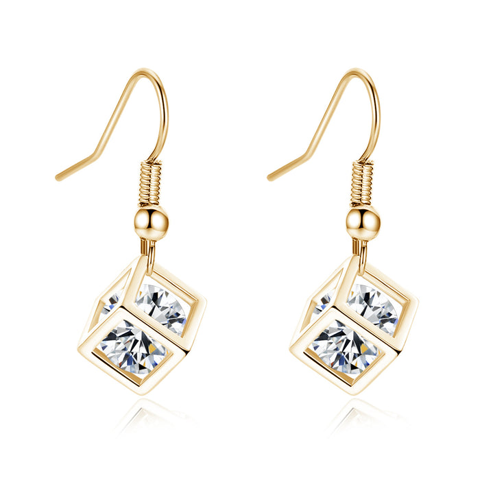 Jewelry WholesaleWholesale small square zircon long earrings JDC-ES-Mimeng047 Earrings 米萌 %variant_option1% %variant_option2% %variant_option3%  Factory Price JoyasDeChina Joyas De China