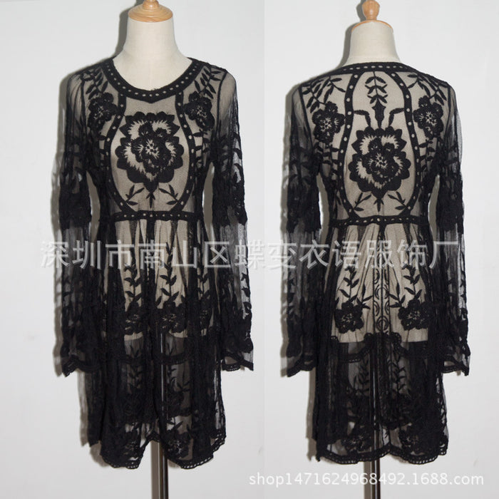 Jewelry WholesaleWholesale Lace Sheer Dress Seaside Beach Cover Up JDC-SW-DBYY004 Swimwear 蝶变衣语 %variant_option1% %variant_option2% %variant_option3%  Factory Price JoyasDeChina Joyas De China