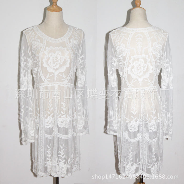 Jewelry WholesaleWholesale Lace Sheer Dress Seaside Beach Cover Up JDC-SW-DBYY004 Swimwear 蝶变衣语 %variant_option1% %variant_option2% %variant_option3%  Factory Price JoyasDeChina Joyas De China