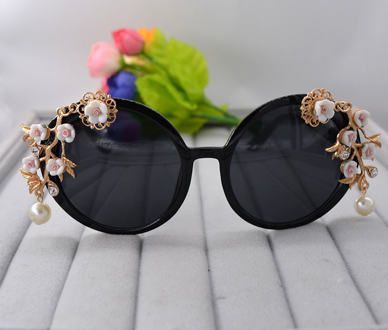 Jewelry WholesaleWholesale Vintage UV Protection Polarized Pearl Metal Sunglasses JDC-SG-NT006 Sunglasses 妮头 %variant_option1% %variant_option2% %variant_option3%  Factory Price JoyasDeChina Joyas De China