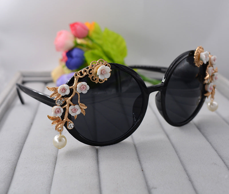 Jewelry WholesaleWholesale Vintage UV Protection Polarized Pearl Metal Sunglasses JDC-SG-NT006 Sunglasses 妮头 %variant_option1% %variant_option2% %variant_option3%  Factory Price JoyasDeChina Joyas De China