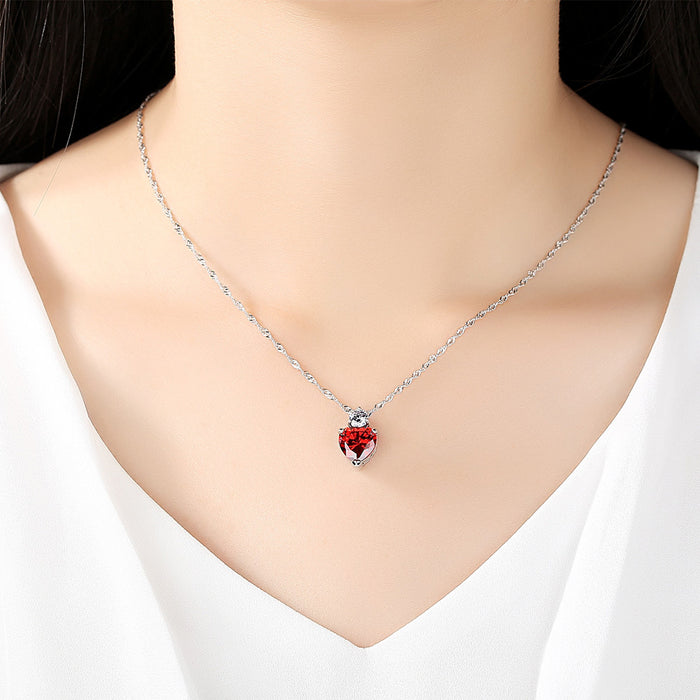 Jewelry WholesaleWholesale garnet red zircon Crystal Necklace earring set JDC-NE-MiMeng025 Necklaces 米萌 %variant_option1% %variant_option2% %variant_option3%  Factory Price JoyasDeChina Joyas De China