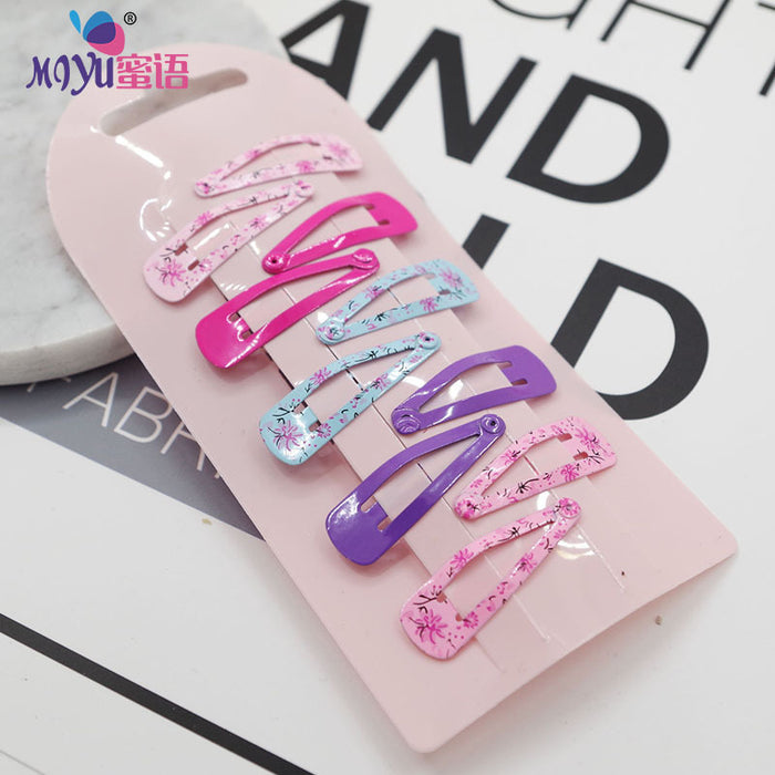 Wholesale Hair Clips Lovely children's printed color baking varnish hairpin JDC-HC-MiYu004