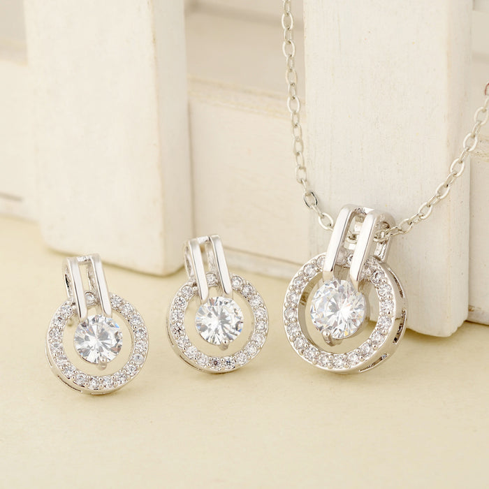 Wholesale Zircon Simple Set Lover's Eye Small Fresh Set JDC-NE-BeiF002