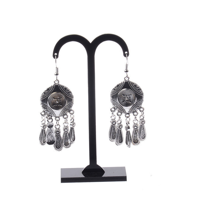 Wholesale earrings alloy palace classical flower tassel MOQ≥2 JDC-ES-DuoW010