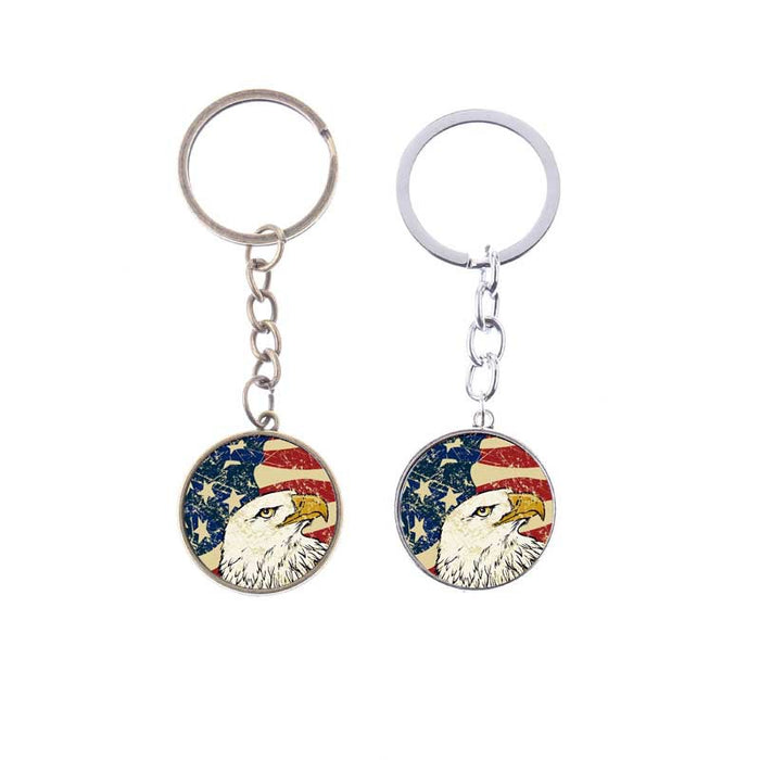 Jewelry WholesaleWholesale Vintage American Flag Time Gem Keychain Car Hanger JDC-KC-SongX008 Keychains 淞香 %variant_option1% %variant_option2% %variant_option3%  Factory Price JoyasDeChina Joyas De China