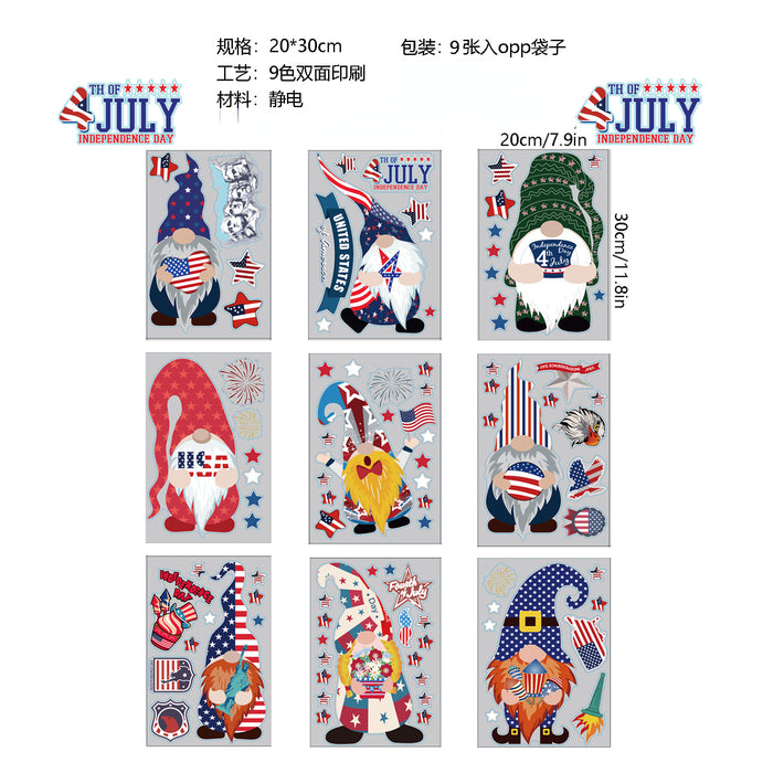 Wholesale 4th of July Independence Day PVC Sticker Static Window Sticker JDC-ST-SSuo001