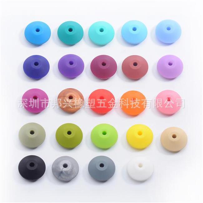 Wholesale DIY Silicone Beads Candy Color 12MM Flat MOQ≥50 JDC-DIY-BangX004