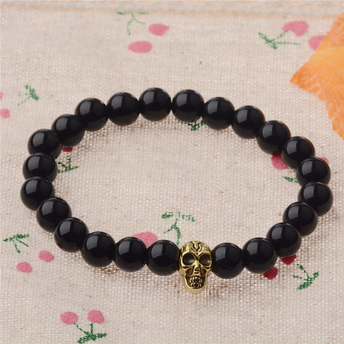 Wholesale Stone Skull Jewelry Buddha Beads Volcanic Stone Bracelet JDC-BT-DuoW006