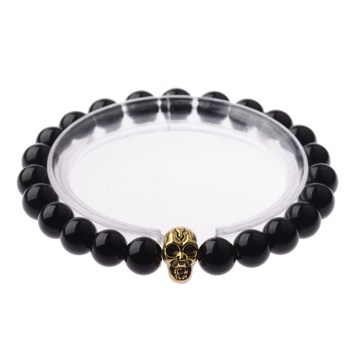 Wholesale Stone Skull Jewelry Buddha Beads Volcanic Stone Bracelet JDC-BT-DuoW006