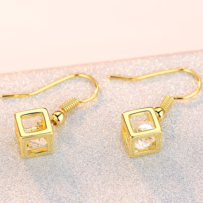 Jewelry WholesaleWholesale small square zircon long earrings JDC-ES-Mimeng047 Earrings 米萌 %variant_option1% %variant_option2% %variant_option3%  Factory Price JoyasDeChina Joyas De China