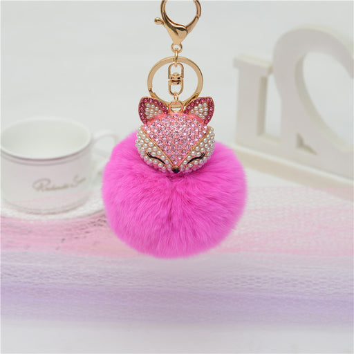 Jewelry WholesaleWholesale Rhinestone Fox Hairball Alloy Keychain JDC-KC-JXi005 Keychains 简希 %variant_option1% %variant_option2% %variant_option3%  Factory Price JoyasDeChina Joyas De China