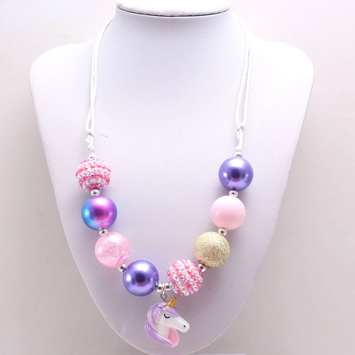 Jewelry WholesaleWholesale resin children can adjust the rope beading necklace JDC-NE-nijia005 Necklaces 妮加 %variant_option1% %variant_option2% %variant_option3%  Factory Price JoyasDeChina Joyas De China